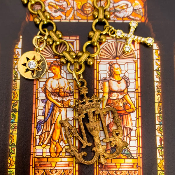 Notre Dame Medallion | Vintage Bowdoin Chain | Handmade in Australia | Vintage Style