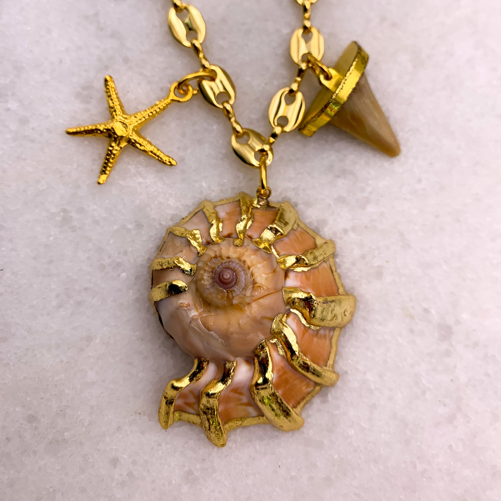 Shell Necklace | Gold Chain | Handmade in Australia | Sharks Tooth
