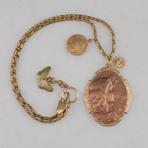 French Art Nouveau | Goddess of Summer | Balboa Medallion | Handmade in Australia