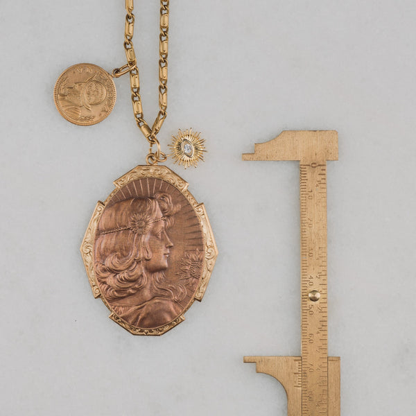 French Art Nouveau | Goddess of Summer | Balboa Medallion | Handmade in Australia