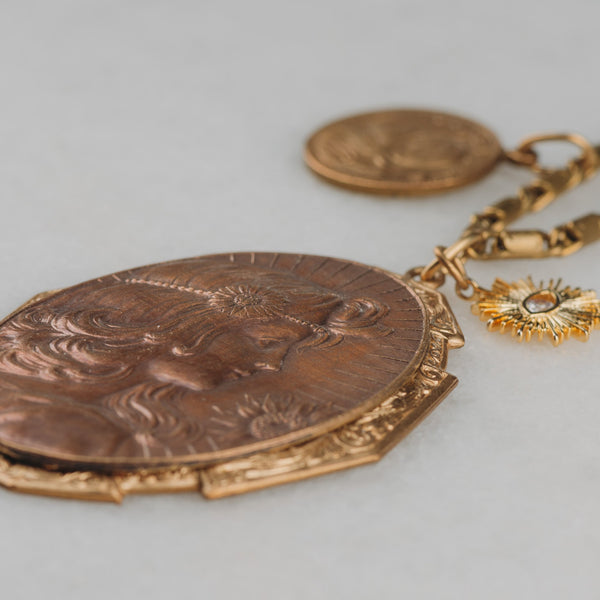 French Art Nouveau | Goddess of Summer | Balboa Medallion | Handmade in Australia