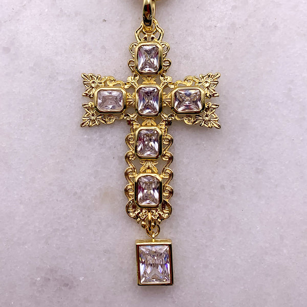 Gold Cross Necklace | Handmade in Australia | Baroque Cross