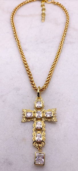 Gold Cross Necklace | Handmade in Australia | Baroque Cross