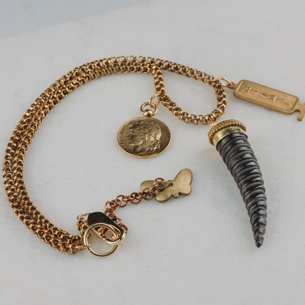 Tibetan Talisman | Vintage Chain | French Medallion | Egyptian Cartouche