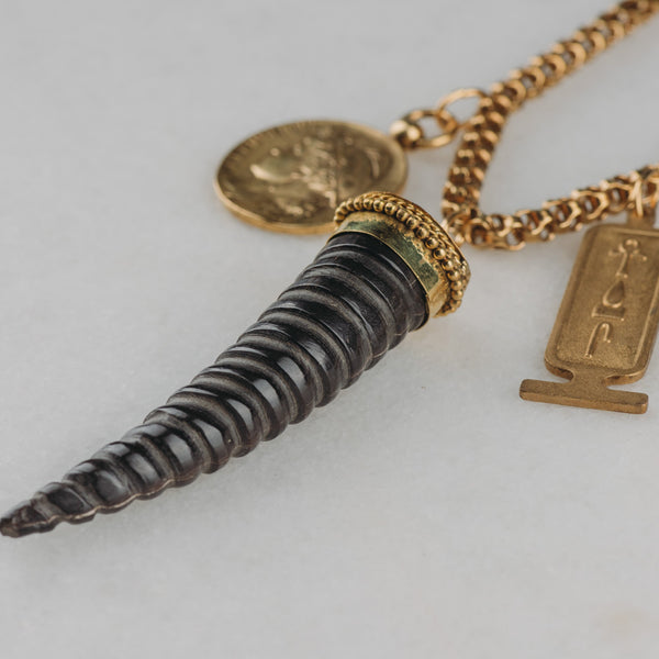 Tibetan Talisman | Vintage Chain | French Medallion | Egyptian Cartouche