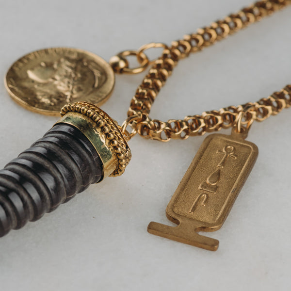 Tibetan Talisman | Vintage Chain | French Medallion | Egyptian Cartouche