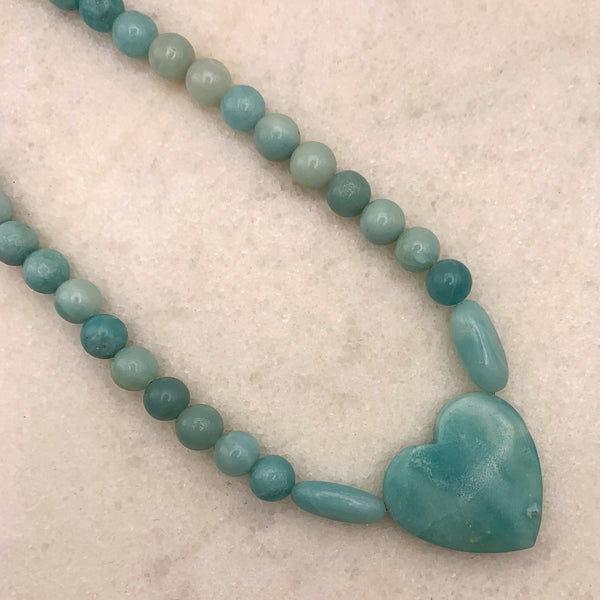 Amazonite Gemstone | Carved Heart | Handmade in Australia | BohoChic