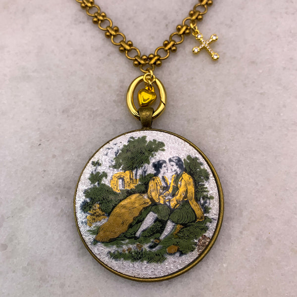 Guilloche Enamel Cameo | Love Necklace | Baroque Jewellery | Handmade in Australia 