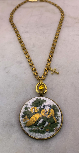 Guilloche Enamel Cameo | Love Necklace | Baroque Jewellery | Handmade in Australia 