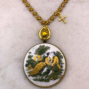 Guilloche Enamel Cameo | Love Necklace | Baroque Jewellery | Handmade in Australia 