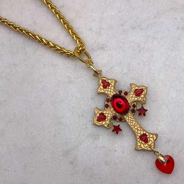 Valentino Cross Necklace | Handmade in Australia | Gold Chain | Byzantine