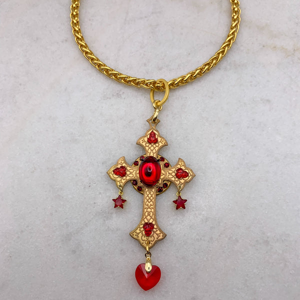 Valentino Cross Necklace | Handmade in Australia | Gold Chain | Byzantine