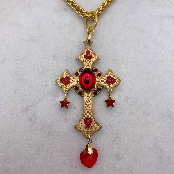 Valentino Cross Necklace | Handmade in Australia | Gold Chain | Byzantine