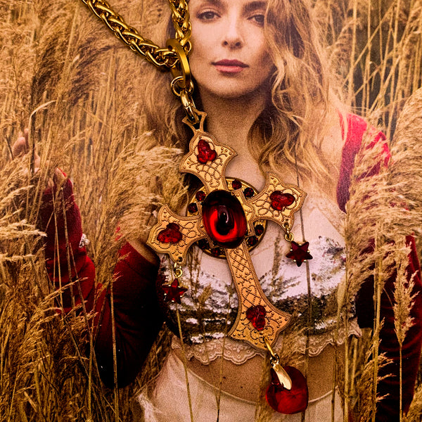 Valentino Cross Necklace | Handmade in Australia | Gold Chain | Byzantine