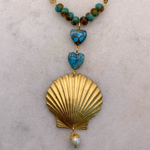 Vintage Gucci Chain | Vintage Shell Necklace | Fresh Water Pearl | Handmade in Australia