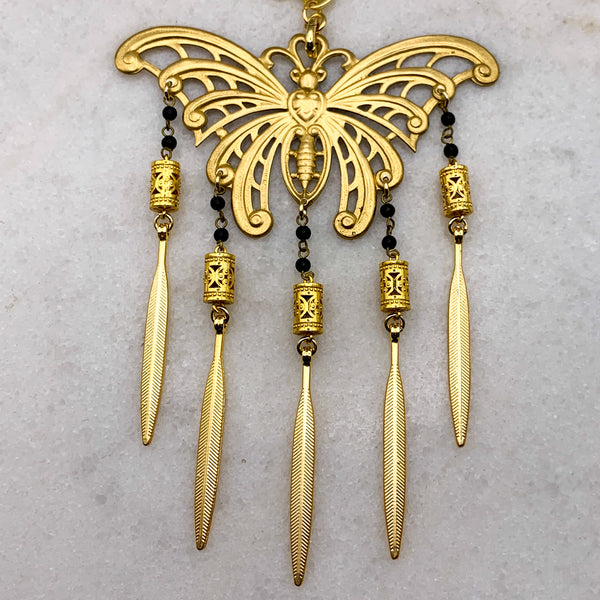 Ornate Butterfly Necklace | Handmade in Australia | Gold-Filled Gucci Chain