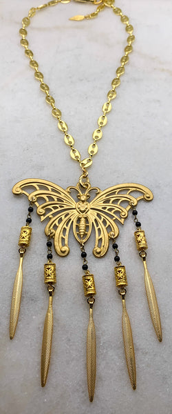 Ornate Butterfly Necklace | Handmade in Australia | Gold-Filled Gucci Chain