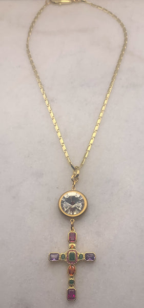 Cross Necklace | Cut Crystal Cross | Handmade in Australia | Gold-Filled