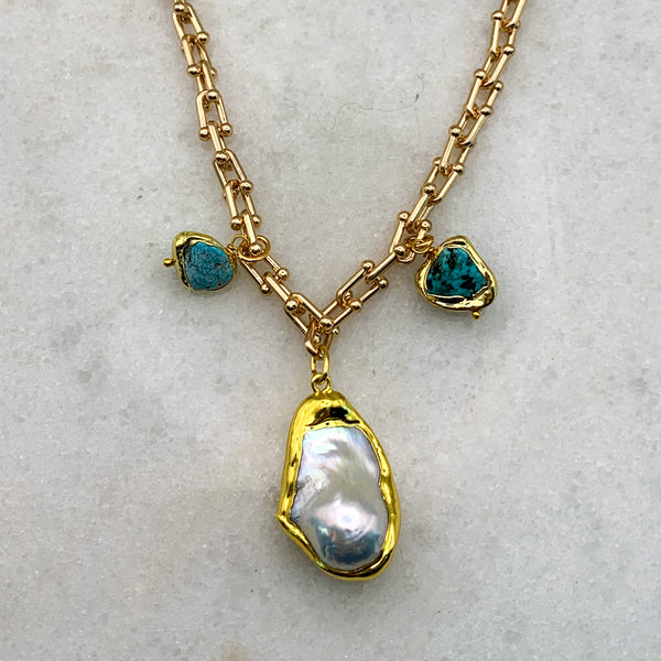 Baroque Pearl Necklace | Turquoise | Handmade in Australia | Venus