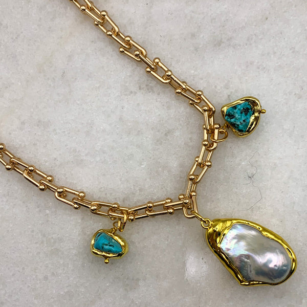 Baroque Pearl Necklace | Turquoise | Handmade in Australia | Venus