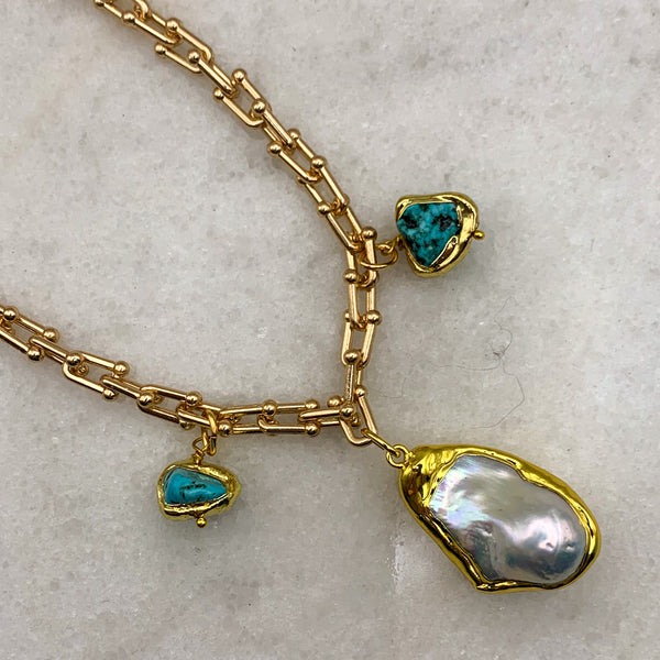 Baroque Pearl Necklace | Turquoise | Handmade in Australia | Venus