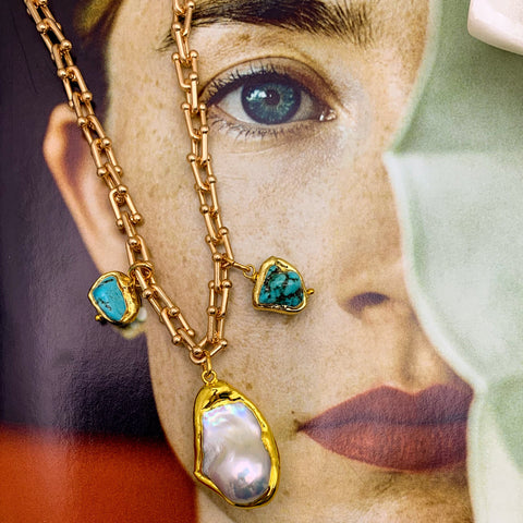 Baroque Pearl Necklace | Turquoise | Handmade in Australia | Venus