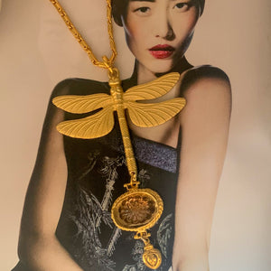 Dragonfly Necklace | Topaz |18 Carat Gold Handmade in Australia 