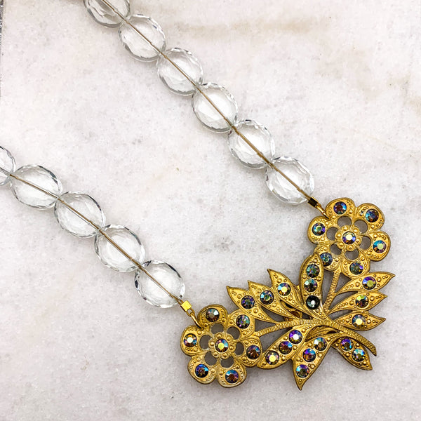 Vintage Crystal | 1930’s Necklace | Handmade in Australia | Floral