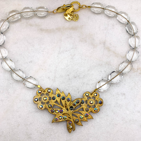 Vintage Crystal | 1930’s Necklace | Handmade in Australia | Floral