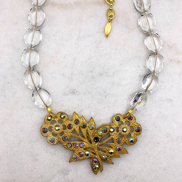 Vintage Crystal | 1930’s Necklace | Handmade in Australia | Floral
