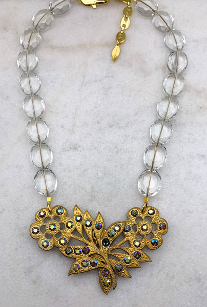 Vintage Crystal | 1930’s Necklace | Handmade in Australia | Floral
