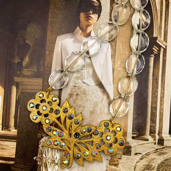 Vintage Crystal | 1930’s Necklace | Handmade in Australia | Floral