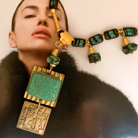 Egyptian Revival Necklace | Turquoise | Handmade in Australia | Vintage Style