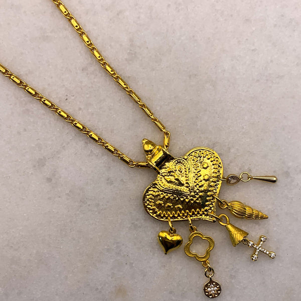 Heart Necklace | Bohemian Style | Handmade in Australia | Baroque Chain