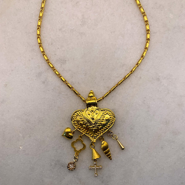 Heart Necklace | Bohemian Style | Handmade in Australia | Baroque Chain