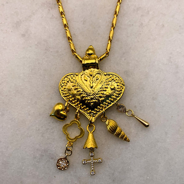 Heart Necklace | Bohemian Style | Handmade in Australia | Baroque Chain