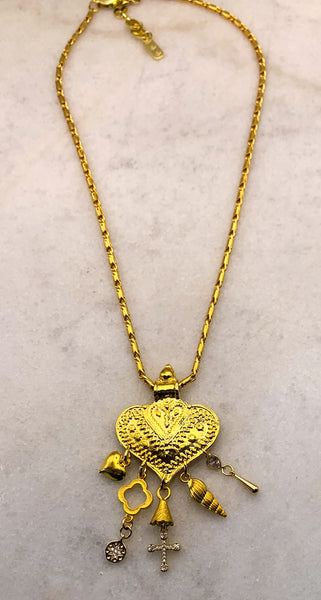 Heart Necklace | Bohemian Style | Handmade in Australia | Baroque Chain