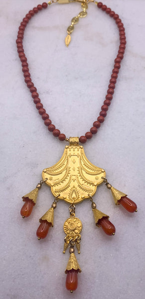 Red Jasper Gemstone | Handmade in Australia | Gold Necklace 