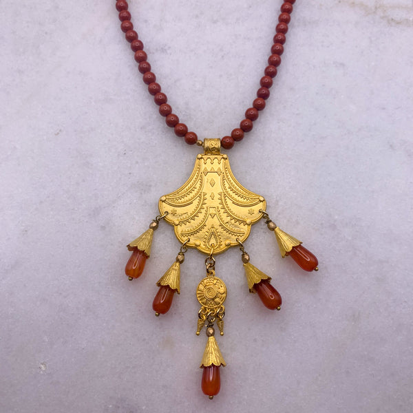 Red Jasper Gemstone | Handmade in Australia | Gold Necklace 