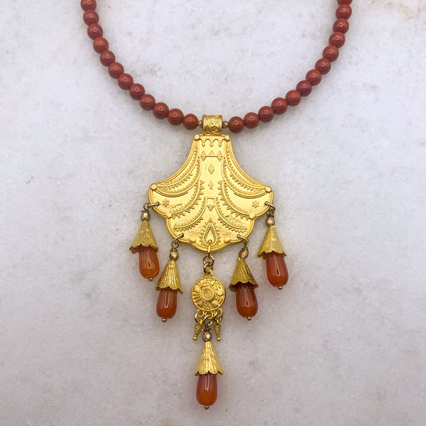Red Jasper Gemstone | Handmade in Australia | Gold Necklace 