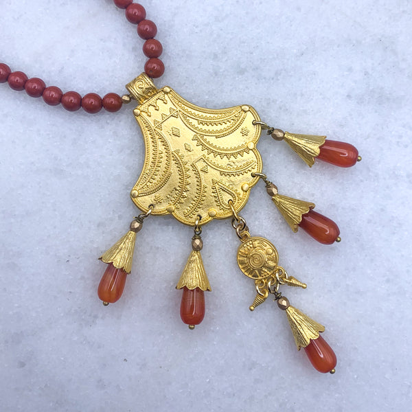 Red Jasper Gemstone | Handmade in Australia | Gold Necklace 