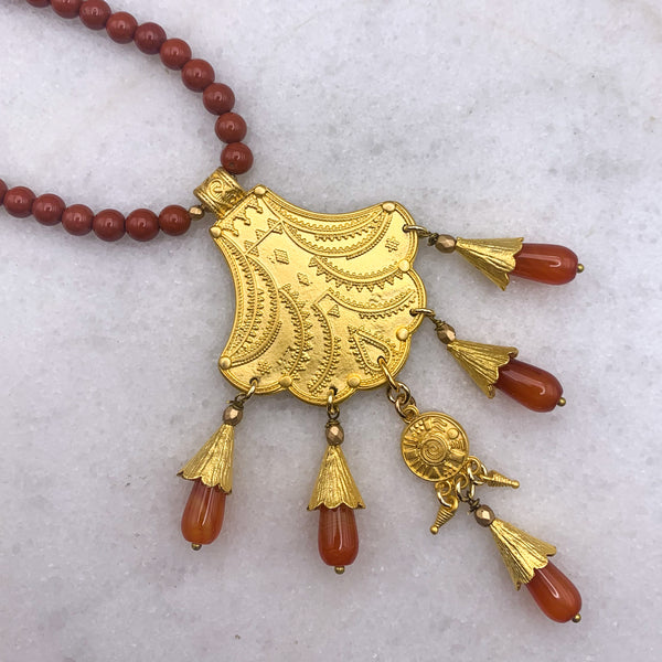Red Jasper Gemstone | Handmade in Australia | Gold Necklace 