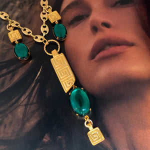Emerald Necklace | Ancient Greek | Vintage Style | Handmade in Australia