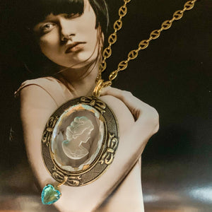cameo | Aquamarine | Vintage Style | Handmade