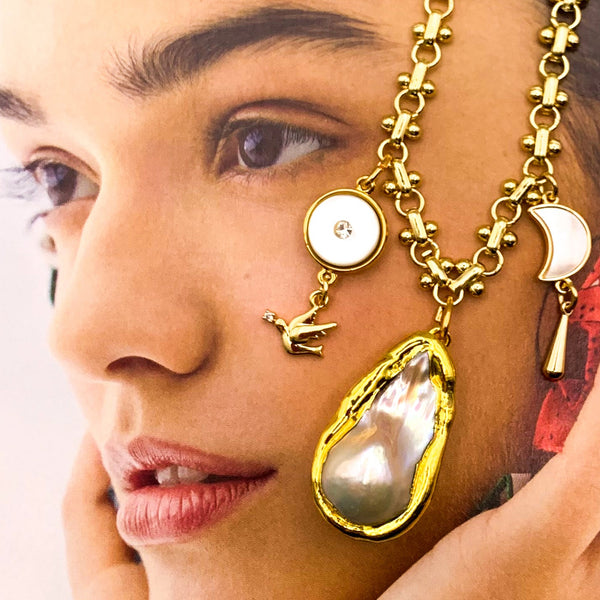 Baroque Pearl | Dove of Peace | Handmade in Australia | Gold Chain