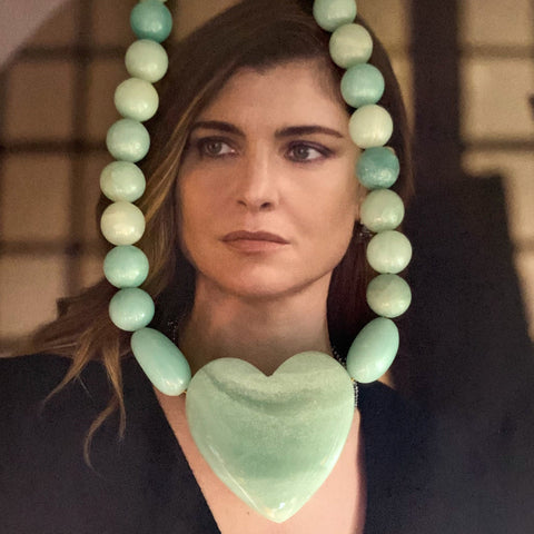 Amazonite Gemstone | Carved Heart | Handmade in Australia | BohoChic