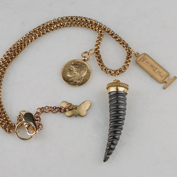 Tibetan Talisman | Vintage Chain | French Medallion | Egyptian Cartouche