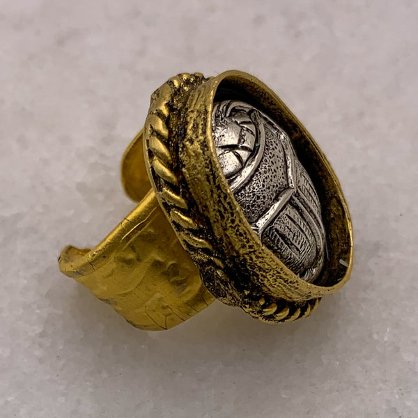 Scarab Ring | Vintage Style | Egyptian | Gold | Handmade in Australia