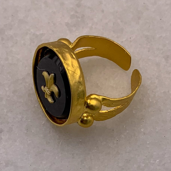 French Fleur de Lis Ring | Gold Filled | Adjustable | Handmade in Australia 