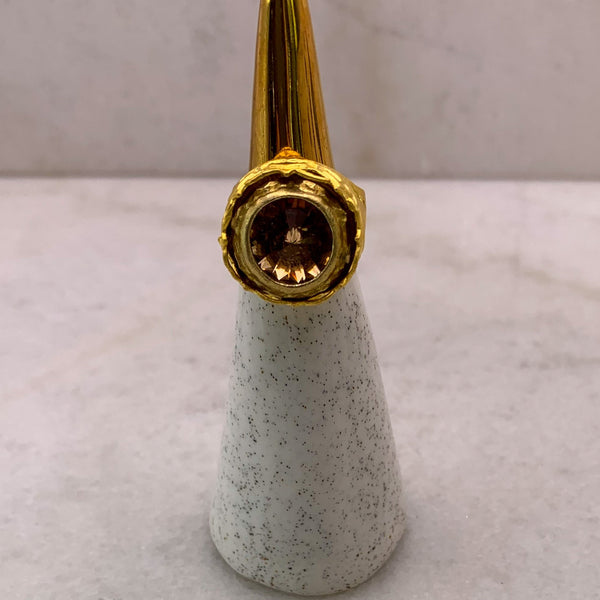 2 Carat Gold Filled Ring | Vintage Topaz Crystal | Handmade in Australia